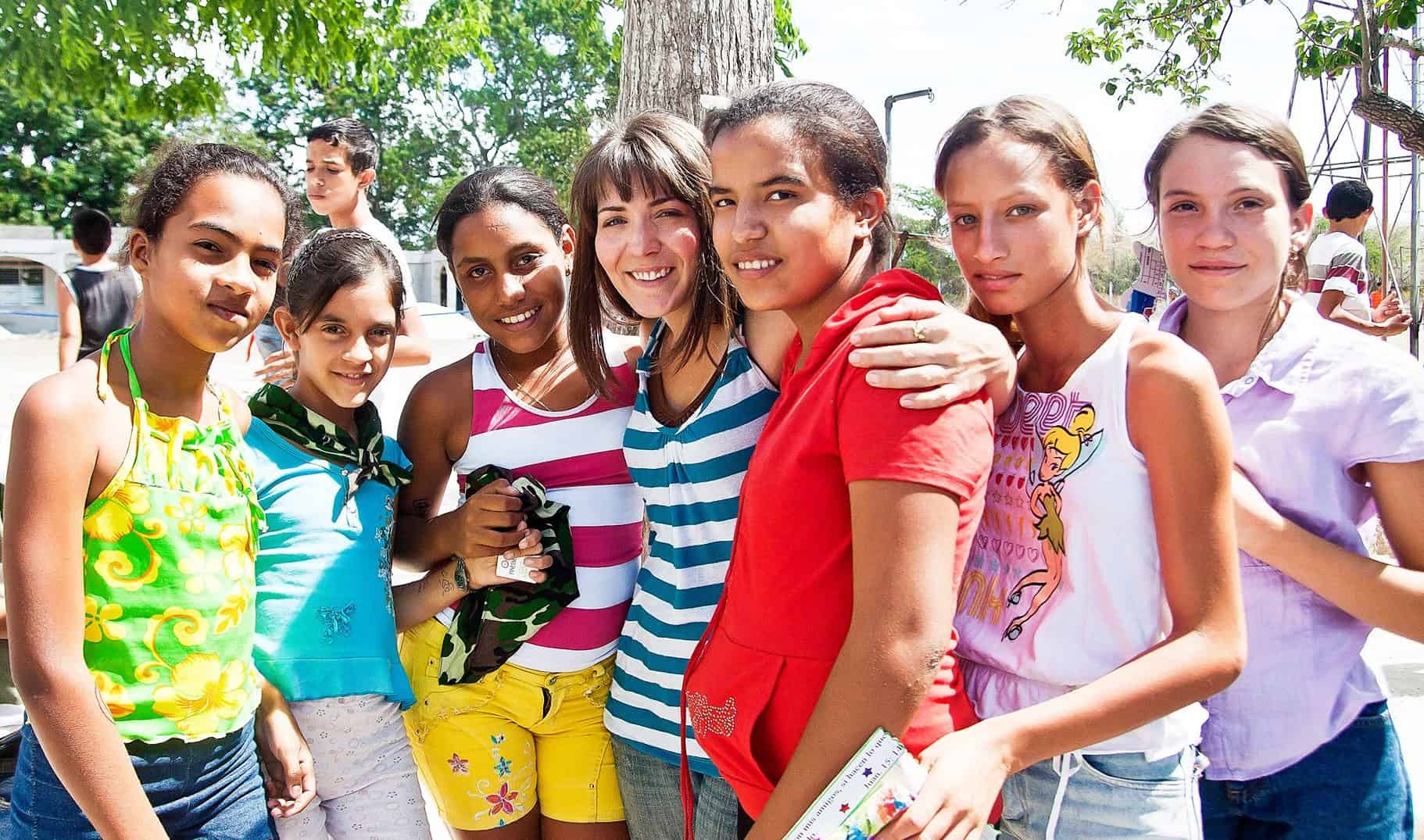 Cuban girls posing for the camera