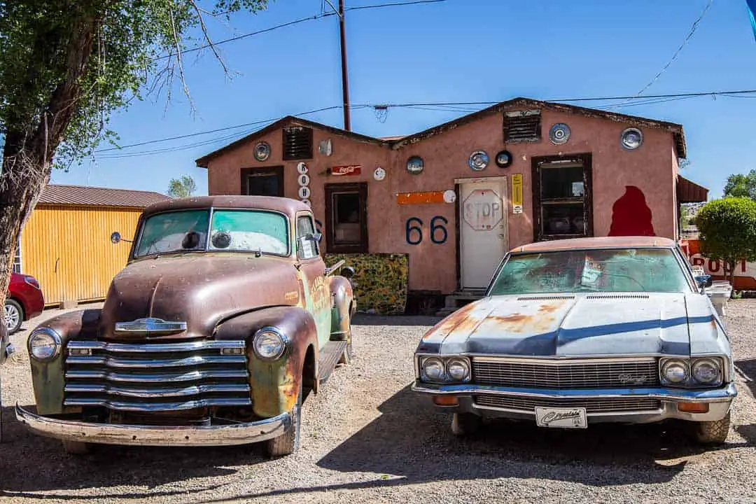 Relic cars behind Delgadillos