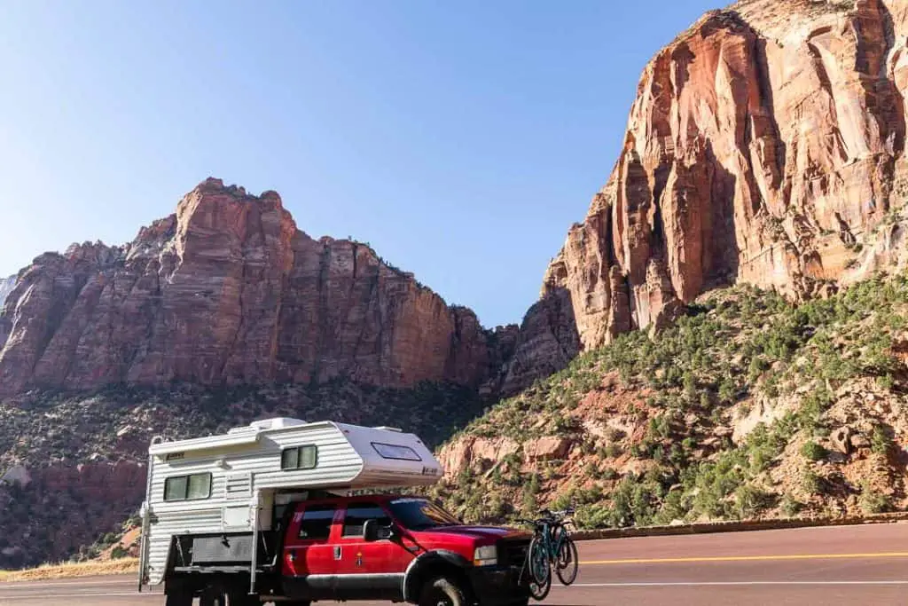 Seeing our truck camper against the landscape always puts things in perspective for us.