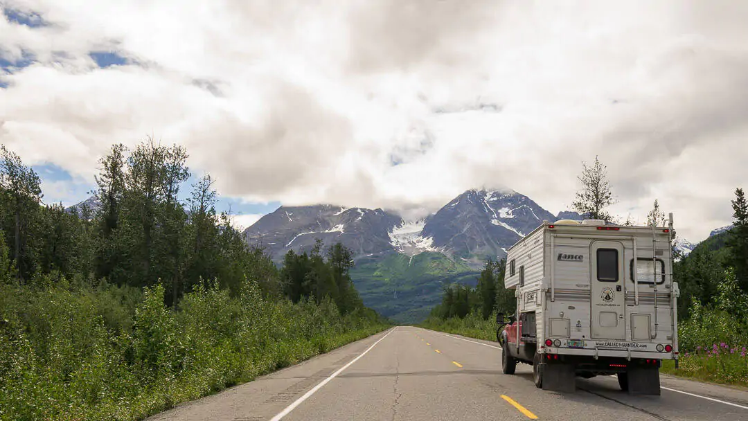 Truck on an Alaskan road