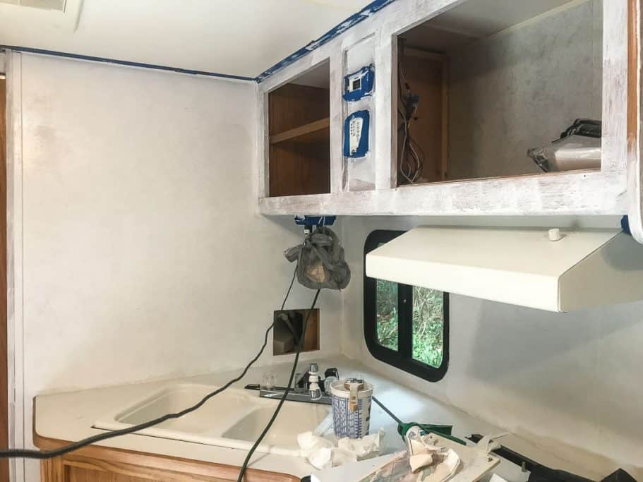 When you paint RV walls it is important to sand and prime