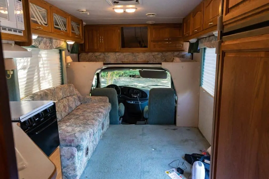 Old and Outdated RV living room